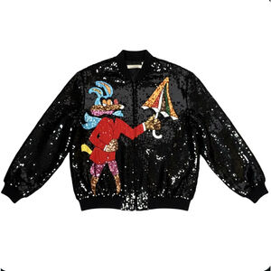 Rare 90s Creative Creations Sequin Jacket Wile E Coyote Dapper Gentleman VTG